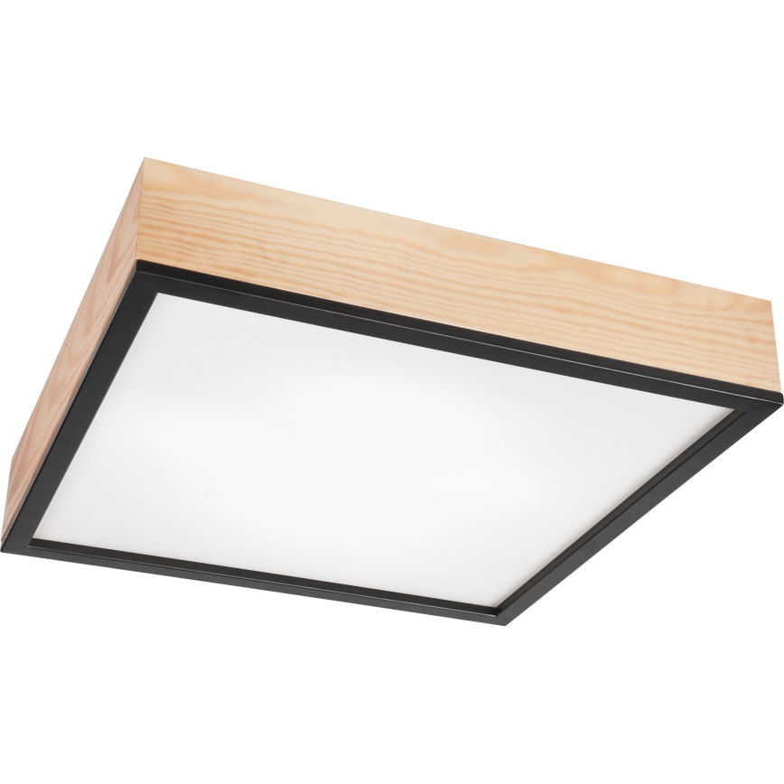 Taklampa NATURAL SQUARE 4xE27/15W/230V 48x48 cm tall/svart