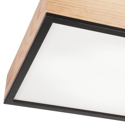 Taklampa NATURAL SQUARE 4xE27/15W/230V 48x48 cm tall/svart
