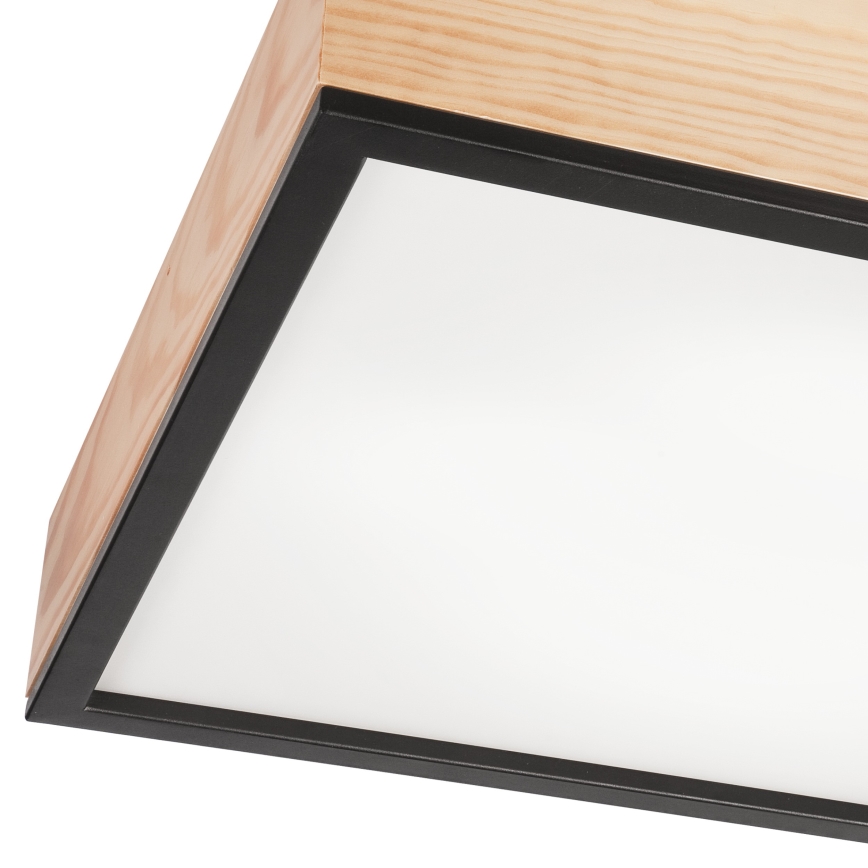 Taklampa NATURAL SQUARE 4xE27/15W/230V 48x48 cm tall/svart