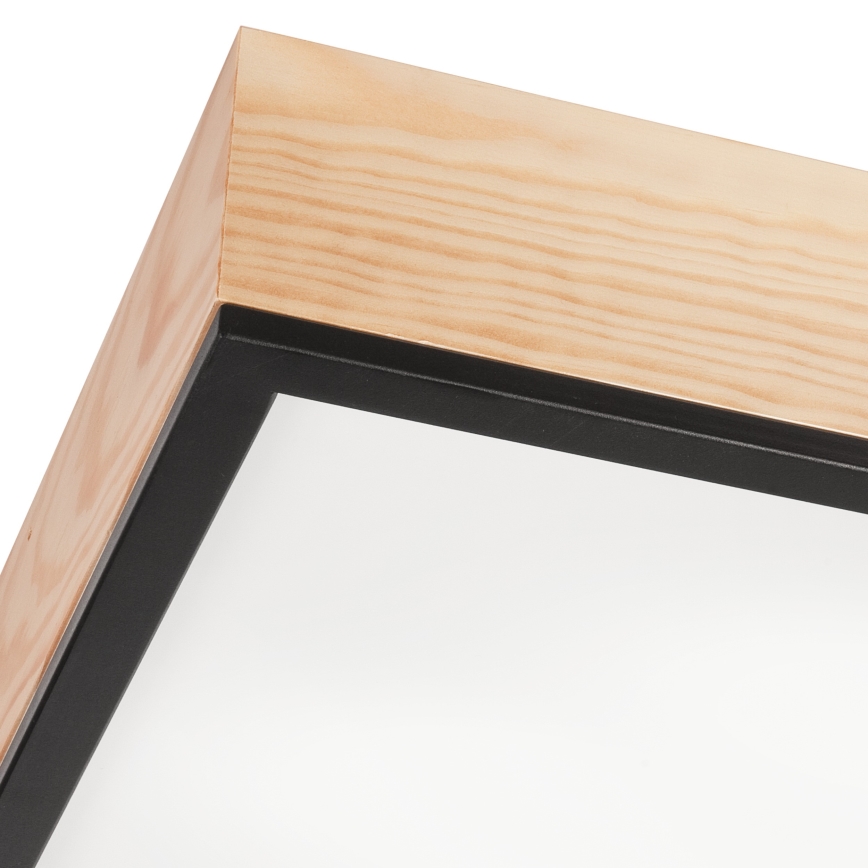 Taklampa NATURAL SQUARE 4xE27/15W/230V 48x48 cm tall/svart