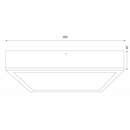 Taklampa NATURAL SQUARE 4xE27/15W/230V 48x48 cm tall/vit
