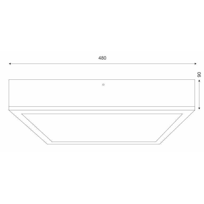 Taklampa NATURAL SQUARE 4xE27/15W/230V 48x48 cm tall/vit