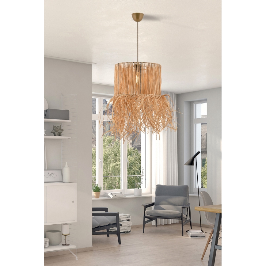 Taklampa NESS 1xE27/40W/230V rafia