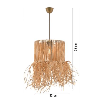 Taklampa NESS 1xE27/40W/230V rafia