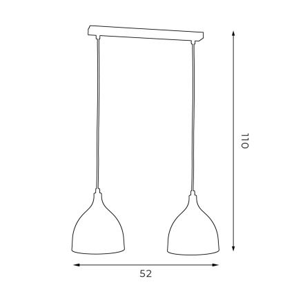 Taklampa på kabel NOAK 2xE27/15W/230V svart