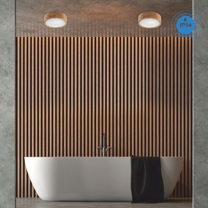 Badrum takbelysning OAK 2xE27/15W/230V IP54 ek ø 27 cm - FSC certifierade