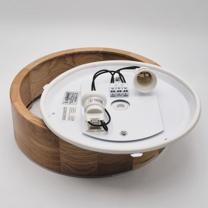 Badrum takbelysning OAK 2xE27/15W/230V IP54 ek ø 27 cm - FSC certifierade