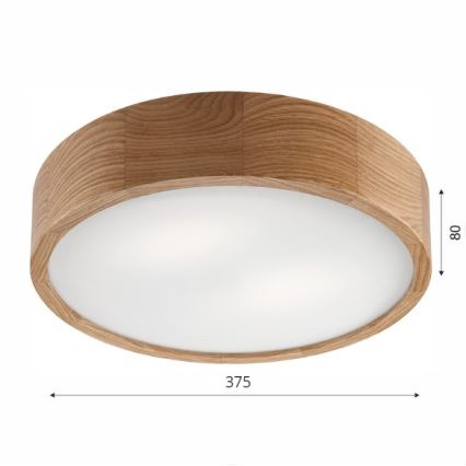 Taklampa OAK 2xE27/60W/230V ek ø 37,5 cm - FSC certifierade