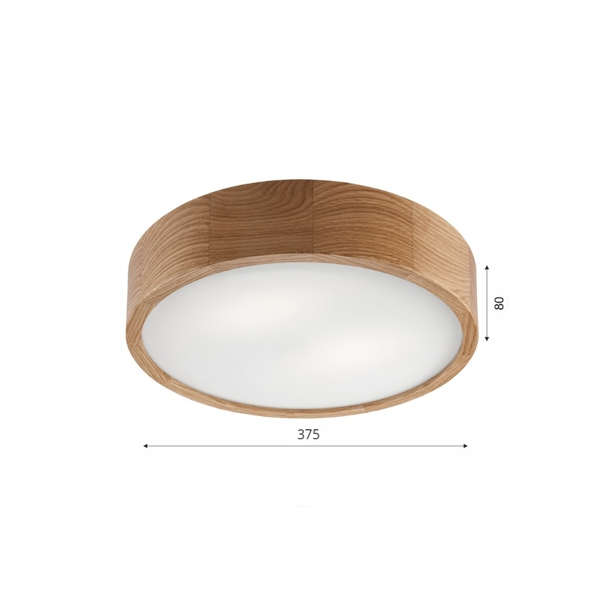 Taklampa OAK 2xE27/60W/230V ek ø 37,5 cm - FSC certifierade
