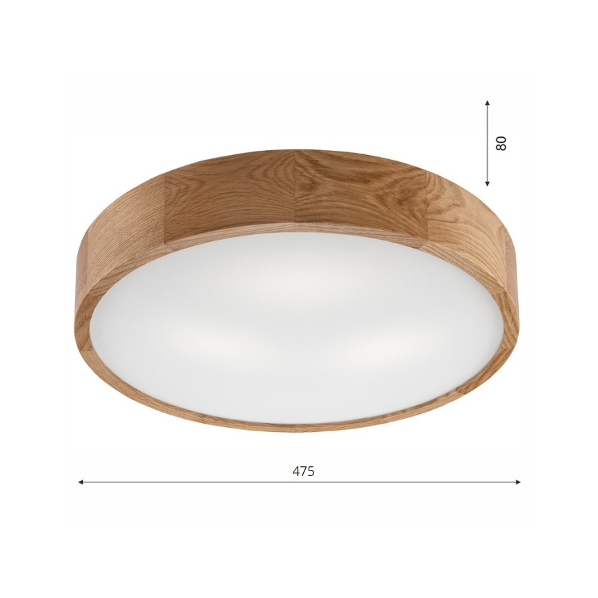 Taklampa OAK 3xE27/60W/230V ek ø 47,5 cm - FSC certifierade