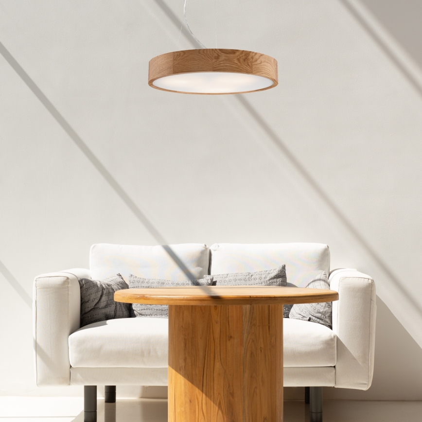 Taklampa i ek med 3xE27/60W/230V, diameter 47,5 cm