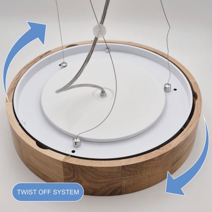 Taklampa i ek med 3xE27/60W/230V, diameter 47,5 cm