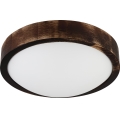 Taklampa OAK SLIM 1xE27/15W/230V Ø 27 cm ek/mörkbrun