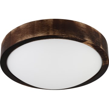 Taklampa OAK SLIM 1xE27/15W/230V Ø 27 cm ek/mörkbrun