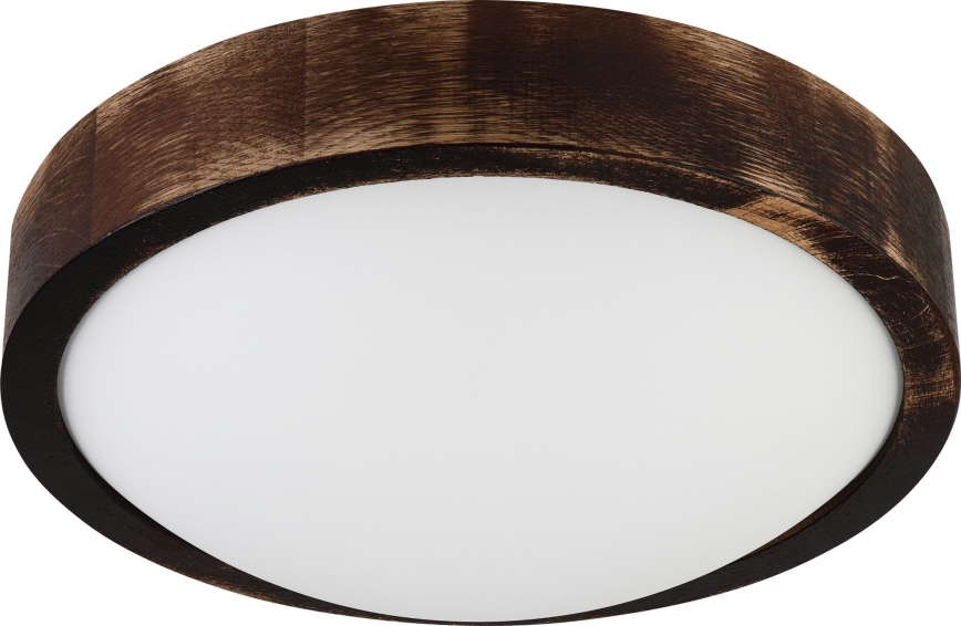 Taklampa OAK SLIM 1xE27/15W/230V Ø 27 cm ek/mörkbrun