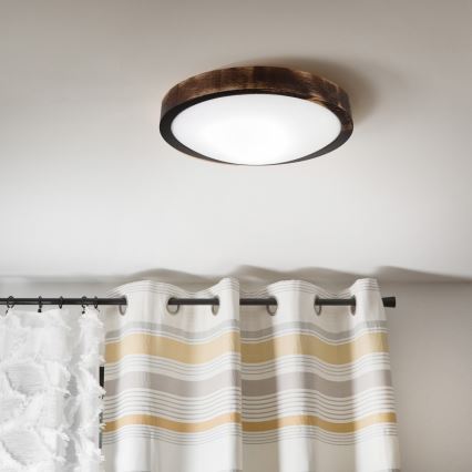 Taklampa OAK SLIM 1xE27/15W/230V Ø 27 cm ek/mörkbrun
