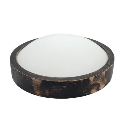 Taklampa OAK SLIM 1xE27/15W/230V Ø 27 cm ek/mörkbrun