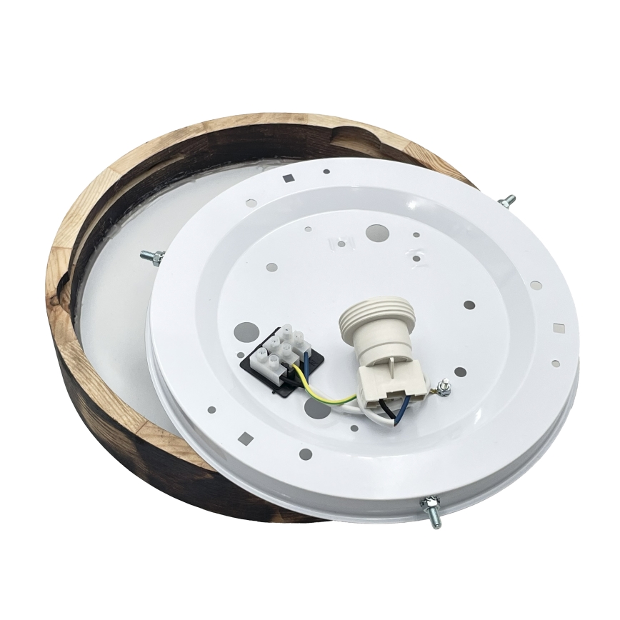 Taklampa OAK SLIM 1xE27/15W/230V Ø 27 cm ek/mörkbrun