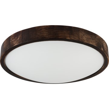 Taklampa OAK SLIM 2xE27/15W/230V Ø 37 cm ek/mörkbrun