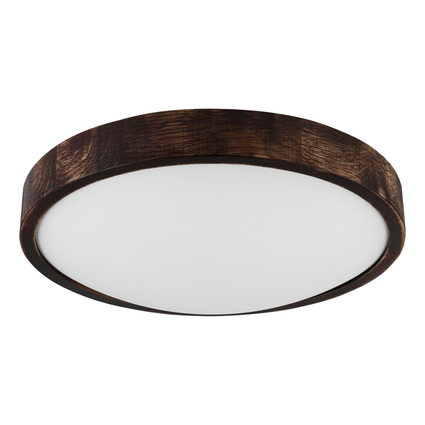 Taklampa OAK SLIM 2xE27/15W/230V Ø 37 cm ek/mörkbrun