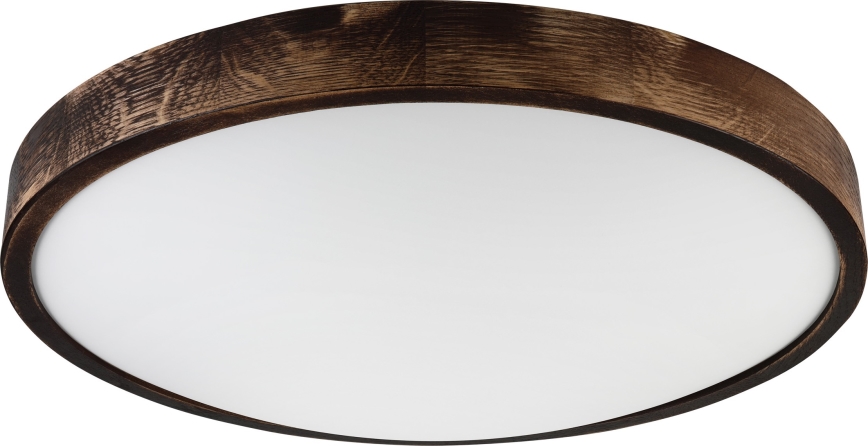 Taklampa OAK SLIM 3xE27/15W/230V Ø 47 cm ek/mörkbrun