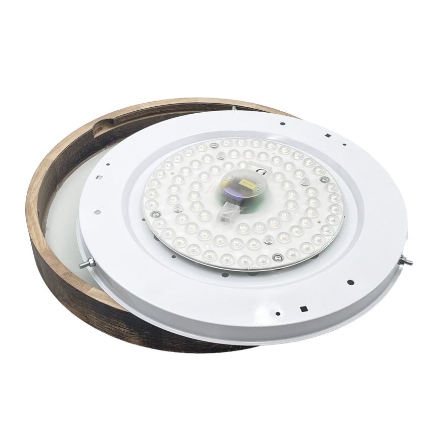 Taklampa OAK SLIM 3xE27/15W/230V Ø 47 cm ek/mörkbrun