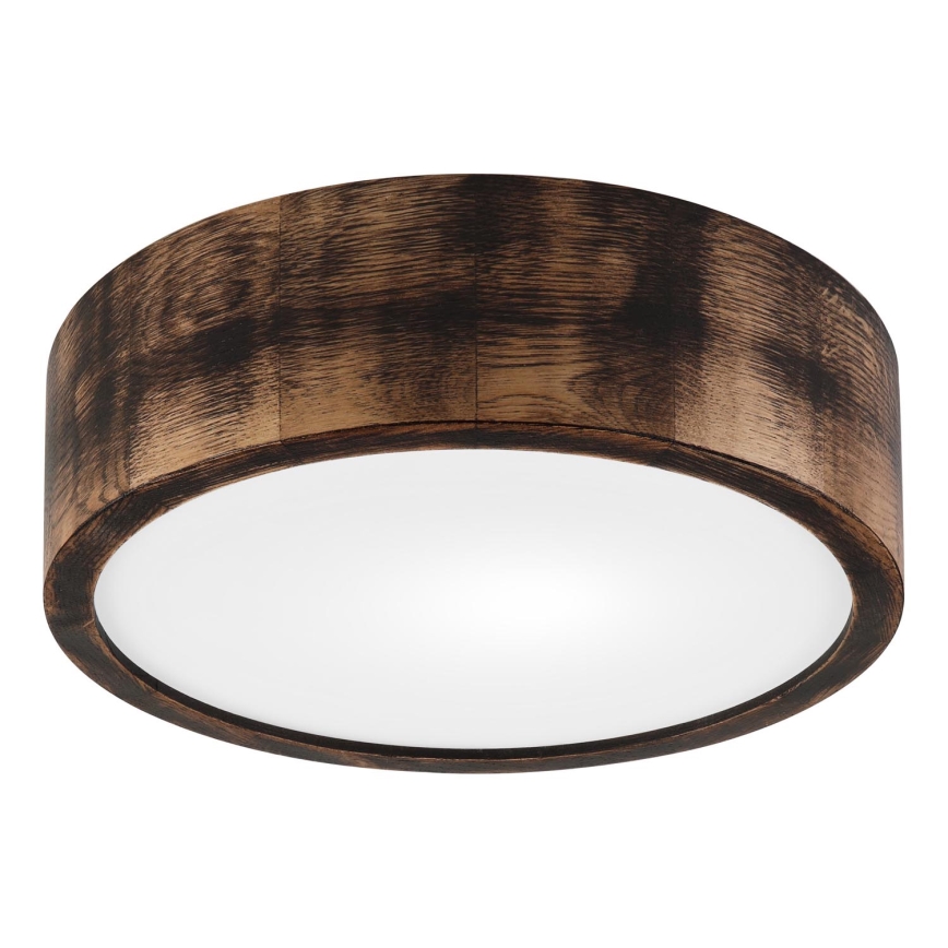 Taklampa OAK SMOKY 1xE27/15W/230V ø 27,5 cm ek/mörkbrun