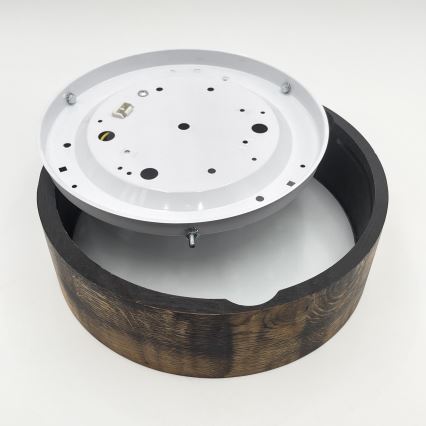Taklampa OAK SMOKY 1xE27/15W/230V ø 27,5 cm ek/mörkbrun
