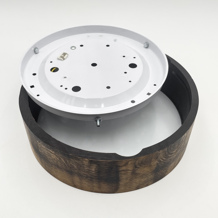 Taklampa OAK SMOKY 1xE27/15W/230V ø 27,5 cm ek/mörkbrun