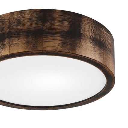 Taklampa OAK SMOKY 1xE27/15W/230V ø 27,5 cm ek/mörkbrun
