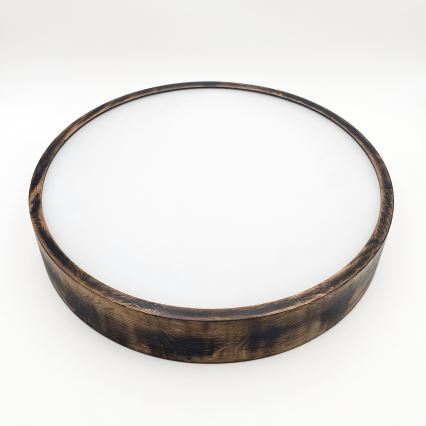 Taklampa OAK SMOKY 3xE27/15W/230V ø 47,5 cm ek/mörkbrun