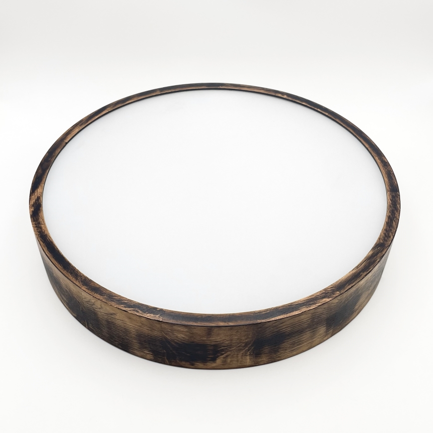 Taklampa OAK SMOKY 3xE27/15W/230V ø 47,5 cm ek/mörkbrun