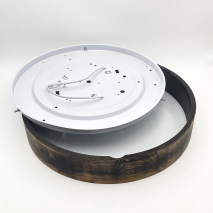 Taklampa OAK SMOKY 3xE27/15W/230V ø 47,5 cm ek/mörkbrun