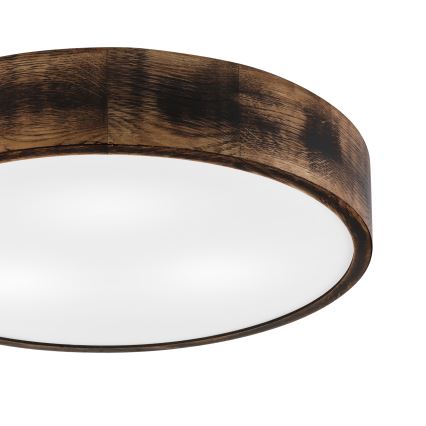 Taklampa OAK SMOKY 3xE27/15W/230V ø 47,5 cm ek/mörkbrun