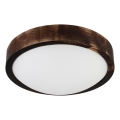 Taklampa OAK SMOKY SLIM 1xE27/15W/230V, Ø 27 cm, ek/mörkbrun