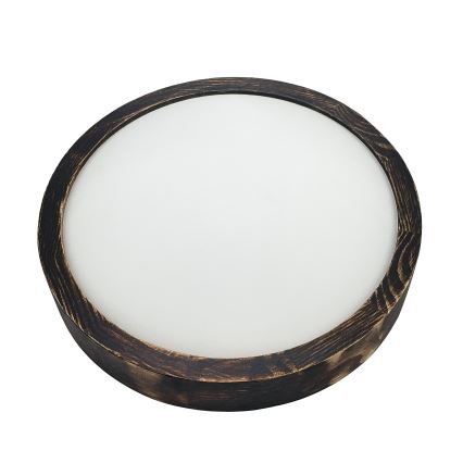 Taklampa OAK SMOKY SLIM 1xE27/15W/230V, Ø 27 cm, ek/mörkbrun