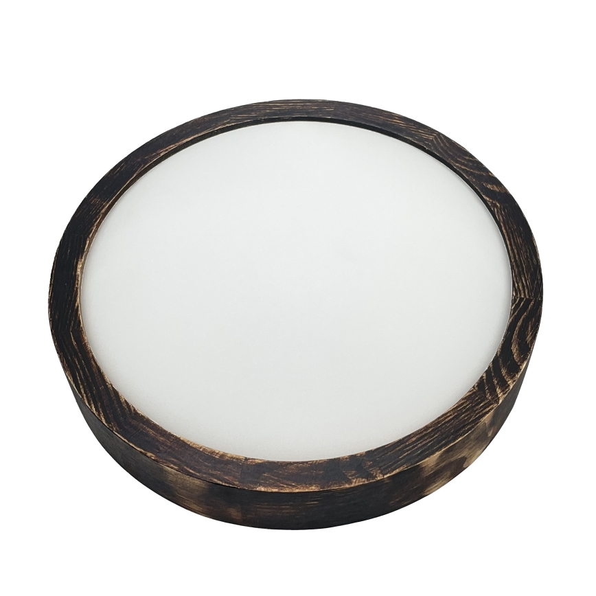 Taklampa OAK SMOKY SLIM 1xE27/15W/230V, Ø 27 cm, ek/mörkbrun