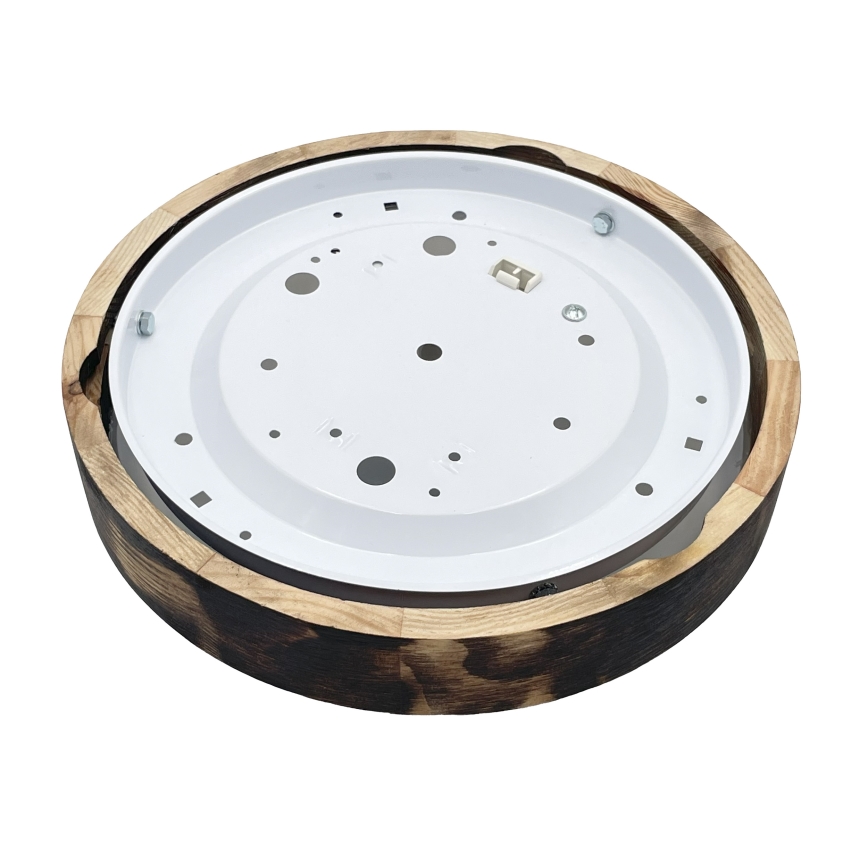 Taklampa OAK SMOKY SLIM 1xE27/15W/230V, Ø 27 cm, ek/mörkbrun