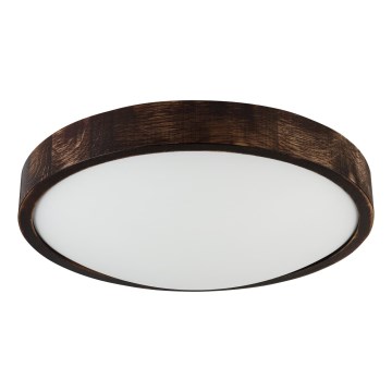 Taklampa OAK SMOKY SLIM 2xE27/15W/230V Ø 37 cm ek/mörkbrun