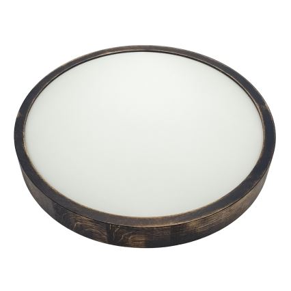 Taklampa OAK SMOKY SLIM 2xE27/15W/230V Ø 37 cm ek/mörkbrun