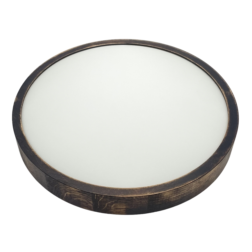 Taklampa OAK SMOKY SLIM 2xE27/15W/230V Ø 37 cm ek/mörkbrun