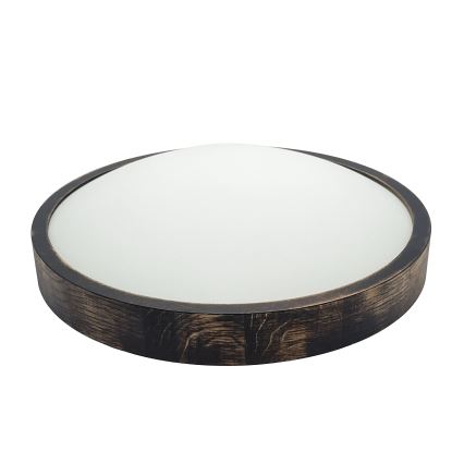 Taklampa OAK SMOKY SLIM 2xE27/15W/230V Ø 37 cm ek/mörkbrun