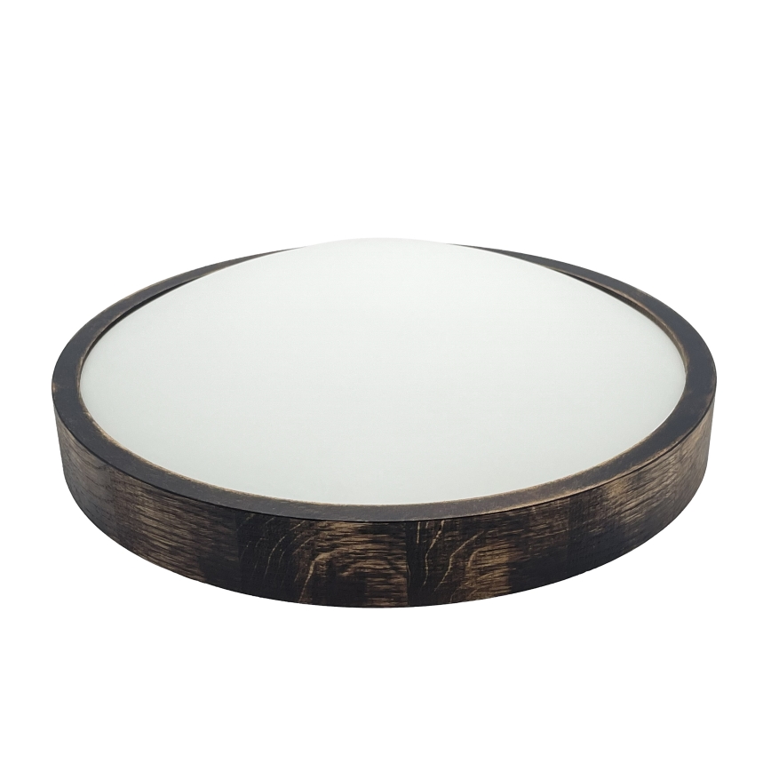 Taklampa OAK SMOKY SLIM 2xE27/15W/230V Ø 37 cm ek/mörkbrun