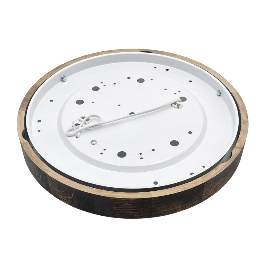 Taklampa OAK SMOKY SLIM 2xE27/15W/230V Ø 37 cm ek/mörkbrun