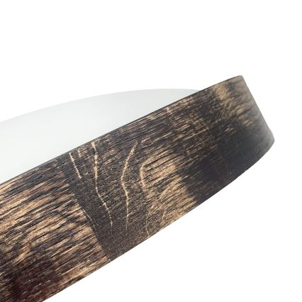 Taklampa OAK SMOKY SLIM 2xE27/15W/230V Ø 37 cm ek/mörkbrun