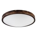 Taklampa OAK SMOKY SLIM 3xE27/15W/230V Ø 47 cm ek/mörkbrun
