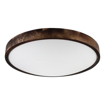 Taklampa OAK SMOKY SLIM 3xE27/15W/230V Ø 47 cm ek/mörkbrun