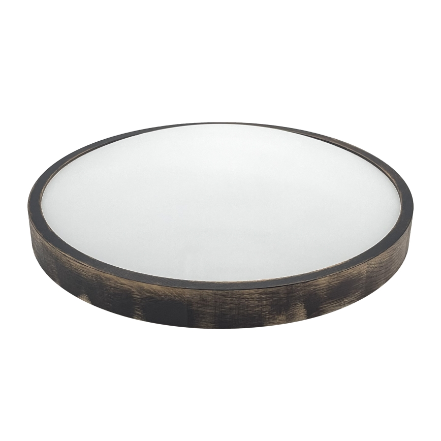 Taklampa OAK SMOKY SLIM 3xE27/15W/230V Ø 47 cm ek/mörkbrun