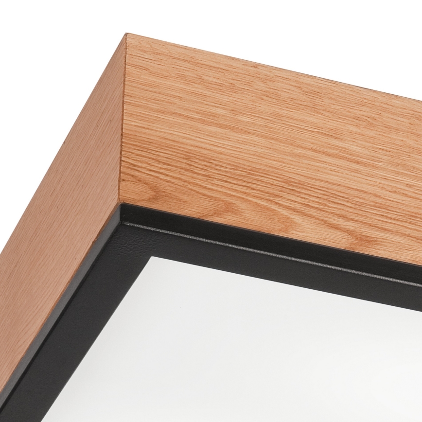 Taklampa OAK SQUARE 2xE27/15W/230V 31x31 cm ek/svart