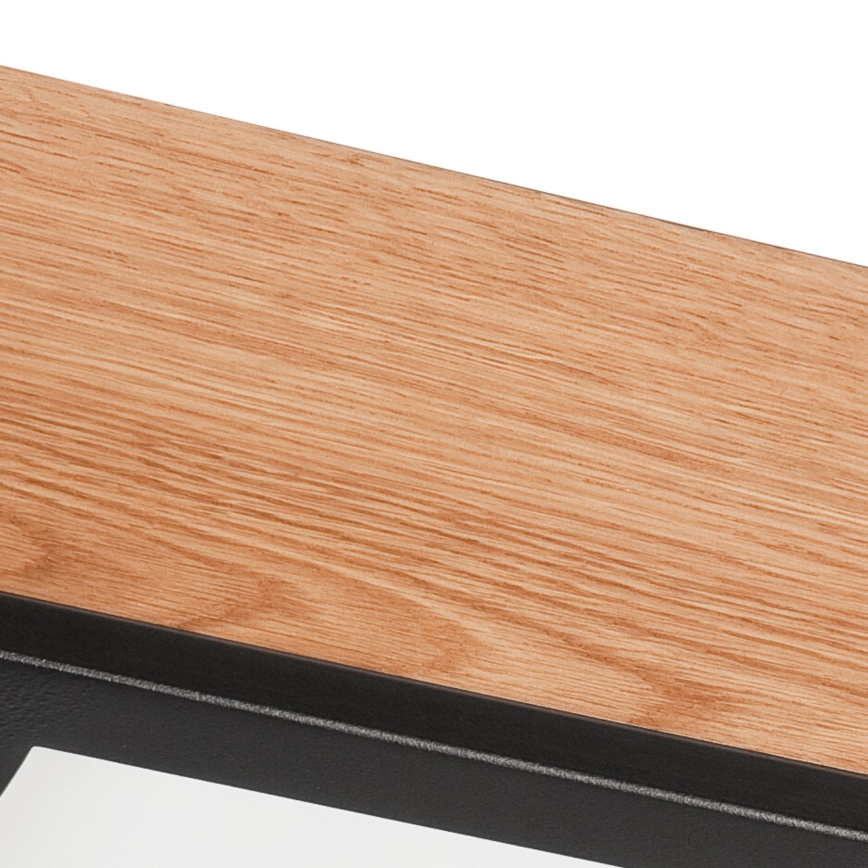 Taklampa OAK SQUARE 2xE27/15W/230V 31x31 cm ek/svart